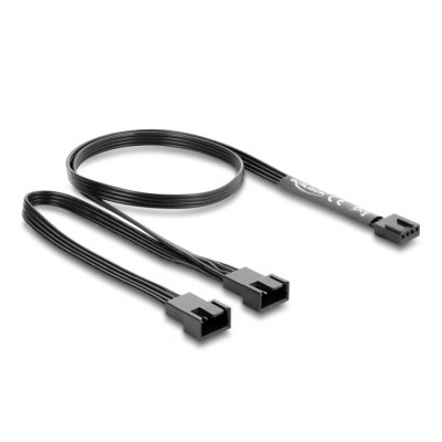 Delock Y-Fan Cable 1 x 4 pin PWM female to 2 x 4 pin PWM male black – 50 cm long with 20 cm branch 2