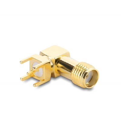 Delock SMA Jack 90° on printed circuit board thread length 5 mm