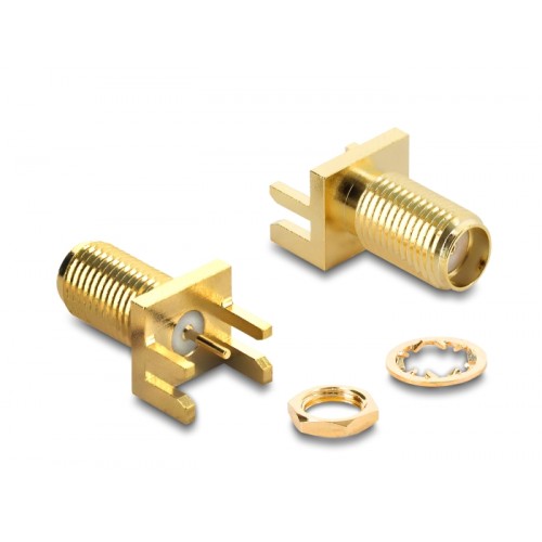 Delock SMA end launch jack straight at printed circuit board up to 1.7 mm thread length 9 mm