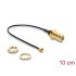 Delock Antenna Cable SMA jack bulkhead to I-PEX Inc., MHF® I plug 1.13 10 cm thread length 10 mm