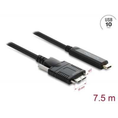 Delock Active Optical Cable USB 10 Gbps USB Type-C™ male to Type Micro-B male with screws 7.5 m
