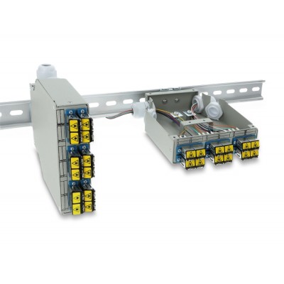 Delock Fiber Optic Patch Panel 6 port for SC Duplex and LC Quad with alternative panel for 8 x SC Simplex or LC Duplex grey for 