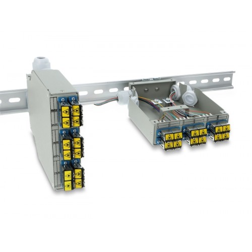 Delock Fiber Optic Patch Panel 6 port for SC Duplex and LC Quad with alternative panel for 8 x SC Simplex or LC Duplex grey for 