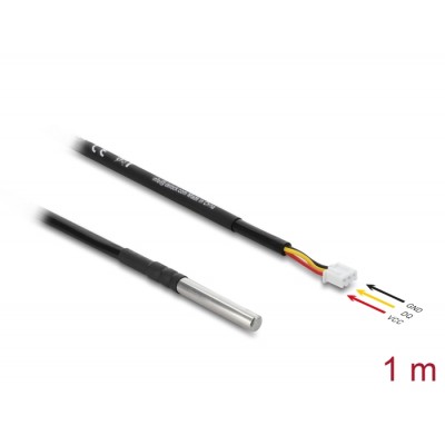 Delock Temperature Sensor Cable with 3 pin pin header female DS18B20 1 m