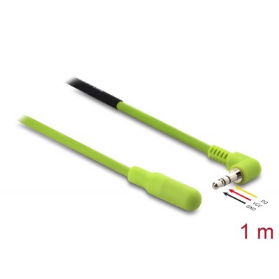 Delock Temperature Sensor Cable with 3.5 mm 3 pin stereo jack male 90° angled DS18B20 1 m
