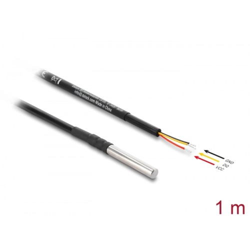 Delock Temperature Sensor Cable with 3 x open cable ends DS18B20 1 m