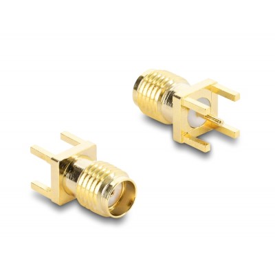 Delock SMA jack straight on printed circuit board thread length 5 mm