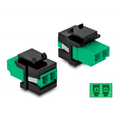 Delock Keystone Module LC Duplex female to LC Duplex female green / black