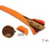Delock Double-Layer Flat protective Sleeve 40 x 16 mm with black Wear Warning Indicator for cables or copper busbars, PET, orang
