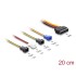 Power cable SATA 15 pin plug to 4 x 2 pin fan (12 V / 7 V / 5 V) 20 cm