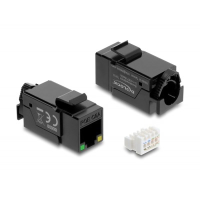 Delock Keystone Module RJ45 jack Cat.6A UTP with PoE LED
