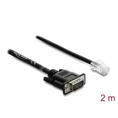 Delock Serial RS-232/422/485 Adapter Cable Sub-D 9 male to RJ45 plug 2 m