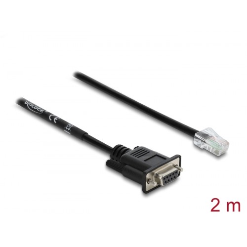 Delock Serial RS-232/422/485 Adapter Cable Sub-D 9 female to RJ45 plug 2 m