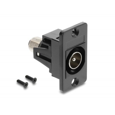 Delock Panel Mount IEC male to F female black