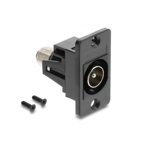 Delock Panel Mount IEC male to F female black