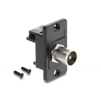 Delock Panel Mount IEC male to F female black