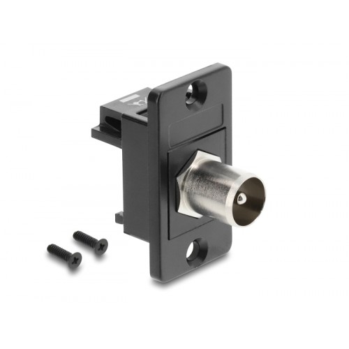 Delock Panel Mount IEC male to F female black
