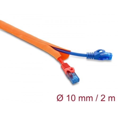 Delock Cable Protection Sleeve self-closing 2 m x 10 mm orange