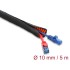 Delock Cable Protection Sleeve with orange Wear Warning Indicator self-closing double-layered 5 m x 10 mm black