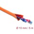 Delock Cable Protection Sleeve with black Wear Warning indicator self-closing double-layered 5 m x 10 mm orange
