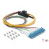 Delock Fibre Optic Pigtail Fanout Cable 12 x LC-UPC Simplex male to 12 x open cable ends 1 m