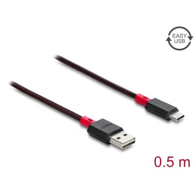 Delock EASY-USB 2.0 Cable Type-A male to USB Type-C™ male 0.5 m black
