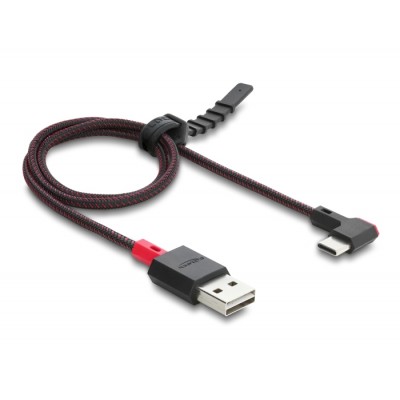 Delock EASY-USB 2.0 Cable Type-A male to USB Type-C™ male angled left / right 0.5 m black 2