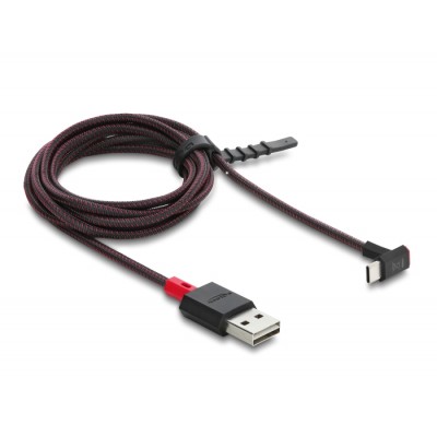 Delock EASY-USB 2.0 Cable Type-A male to USB Type-C™ male angled up / down 2 m black 2