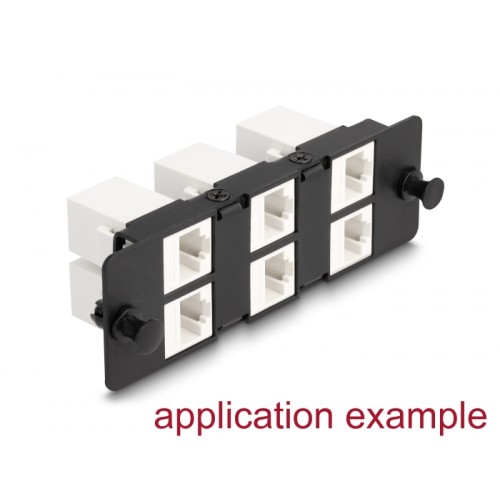 Delock Adapter Panel for Keystone Modules 6 port black