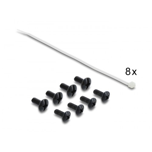 Delock 19″ 1U Patch Panel 24 port Cat.6 with LED and strain relief rail unshielded black