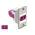 Delock Panel Mount LC Duplex female to LC Duplex female silver / violet / white