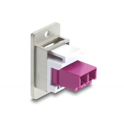 Delock Panel Mount LC Duplex female to LC Duplex female silver / violet / white 2