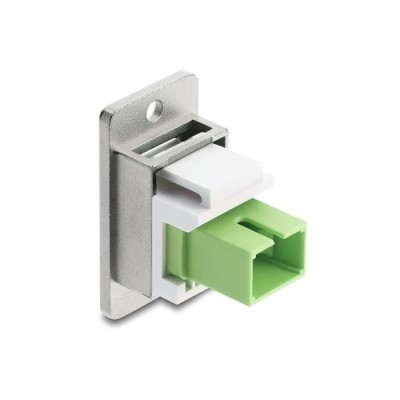 Delock Panel Mount SC Simplex female to SC Simplex female silver / limegreen / white 2