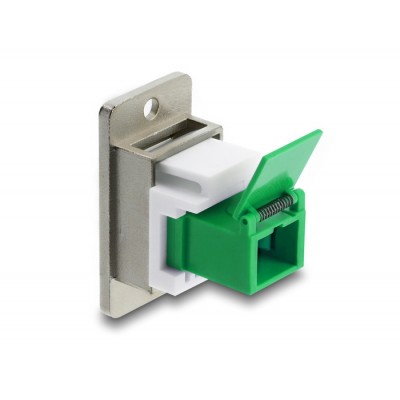 Delock Panel Mount SC Simplex female to SC Simplex female with laser protection flip inside silver / green / white 2