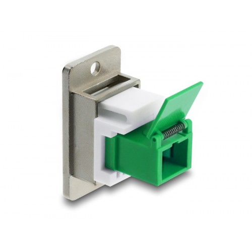 Delock Panel Mount SC Simplex female to SC Simplex female with laser protection flip inside silver / green / white