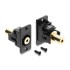 Delock Panel Mount stereo jack female 3.5 mm 4 pin to stereo jack female 3.5 mm 4 pin gold plated black