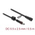 Delock DC Extension Cable 5.5 x 2.5 mm male to female with screw cap M12 x 1.75 mm thread waterproof 18 AWG 0.5 m black