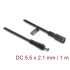 Delock DC Extension Cable 5.5 x 2.1 mm male to female with bayonet lock 18 AWG 1 m black