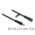 Delock DC Extension Cable 5.5 x 2.1 mm male to female with bayonet lock 18 AWG 2 m black