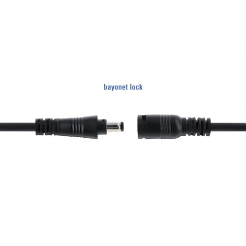 Delock DC Extension Cable 5.5 x 2.5 mm male to female with bayonet lock 18 AWG 0.5 m black