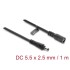 Delock DC Extension Cable 5.5 x 2.5 mm male to female with bayonet lock 18 AWG 1 m black