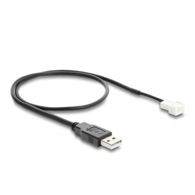 Delock Fan Cable USB 2.0 Type-A male to 3 pin (2 pins connected) fan connector male 50 cm 2