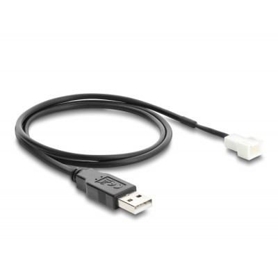 Delock Fan Cable USB 2.0 Type-A male to 3 pin (2 pins connected) fan connector male 70 cm 2