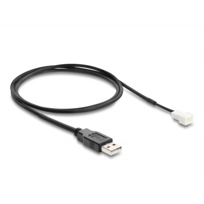 Delock Fan Cable USB 2.0 Type-A male to 3 pin (2 pins connected) fan connector male 1 m 2