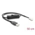 Delock Fan Cable USB 2.0 Type-A male to 3 pin (2 pins connected) fan connector male with switch 50 cm