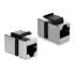 Delock Keystone Module coupler RJ45 jack to RJ45 jack Cat.6 shielded metal silver / black
