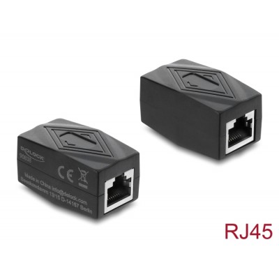Delock Adapter Coupler RJ45 jack to jack Cat.6 shielded black