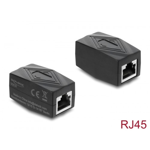 Delock Adapter Coupler RJ45 jack to jack Cat.6 shielded black