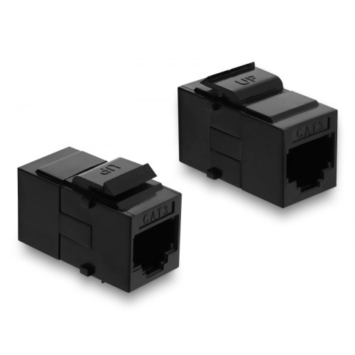 Delock Keystone Module Coupler RJ12 jack to RJ12 jack Cat.3 plastic black