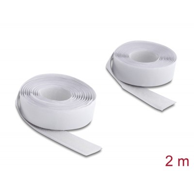 Delock Hook-and-loop tape self-adhesive L 2 m x W 20 mm white